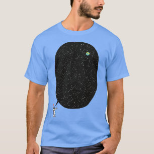 Camiseta Astronauta falando sobre o Cosmos Infinito por Tob