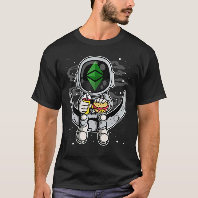 Camiseta Astronauta Fastfood Ethéum Clássico Eth Moedas Par (Frente)