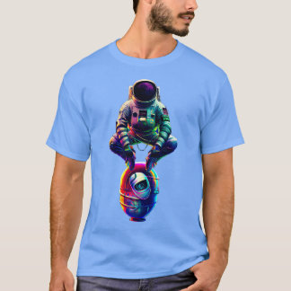 Camiseta Astronauta fazendo astronauta de dança ao quadrado