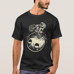 Camiseta Astronauta Fazendo um Wheelie em Marte