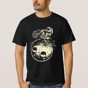 Camiseta Astronauta Fazendo um Wheelie em Marte