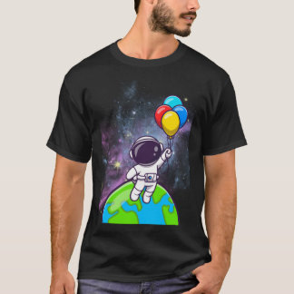 Camiseta Astronauta Flutuando Com Balões
