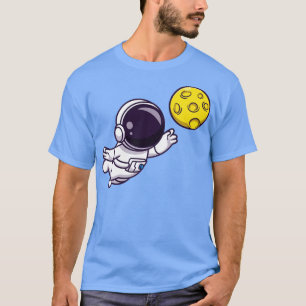 Camiseta Astronauta Flutuando com Cartoon Lua
