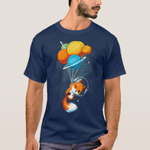 Camiseta Astronauta Fo no Espaço Segurando Balões do Planet