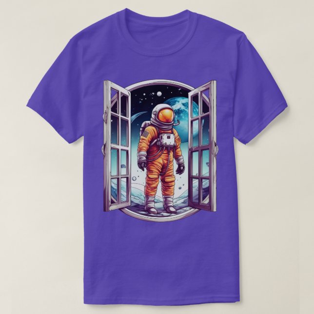 Camiseta Astronauta Fora da Janela Galáxia (Frente do Design)