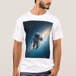 Camiseta Astronauta Fotorealista na Galáxia do Espaço Profu