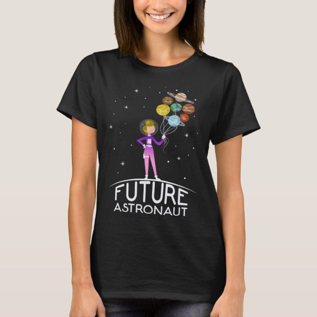 Camiseta Astronauta Futuro Com Citação De Planetas Para Rap (Frente)