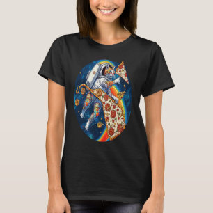 Camiseta Astronauta Galáxia do Cat Pizza Space Pizza Surfin