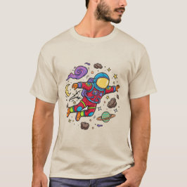 Camiseta Astronauta Galáxia Nebulosa Estrelas Flut