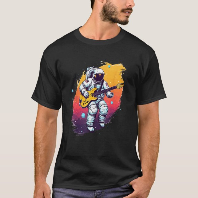 Camiseta Astronauta Galaxy Space Music Guitar (Frente)