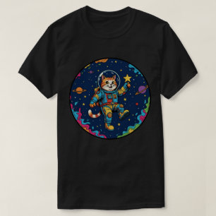 Camiseta Astronauta Gato - Aventura Espacial de Observação