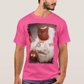 Camiseta Astronauta Gato Engraçado Missão Espacial da Lua