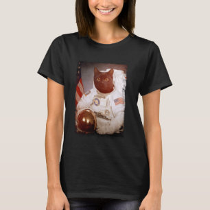 Camiseta Astronauta Gato Engraçado Missão Espacial da Lua