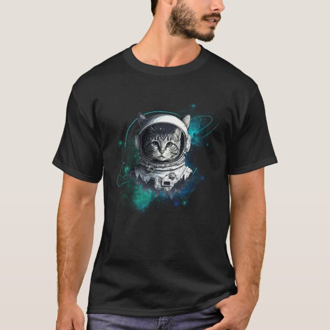 Camiseta Astronauta Gato Espacial (Frente)