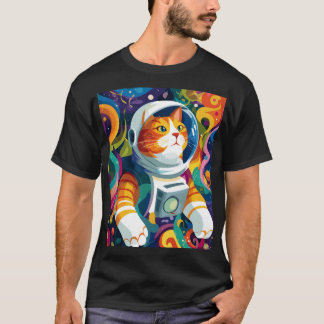 Camiseta Astronauta Gato Espacial Psicodélico – Ar Cósmico