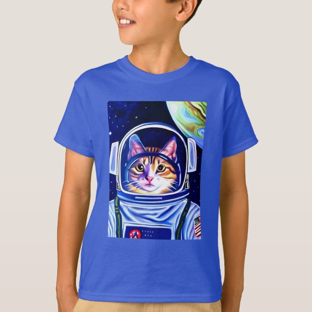 Camiseta Astronauta Gato no Espaço (Frente)