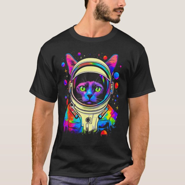 Camiseta Astronauta Gato Siames (Frente)