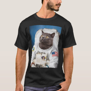 Camiseta Astronauta Gato - Viagens Espaciais do Ca