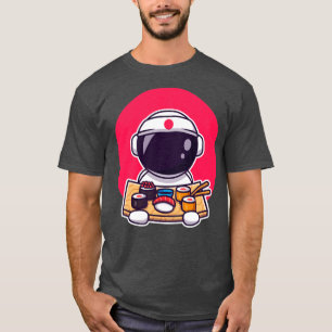 Camiseta Astronauta Gelado Comendo Sushi