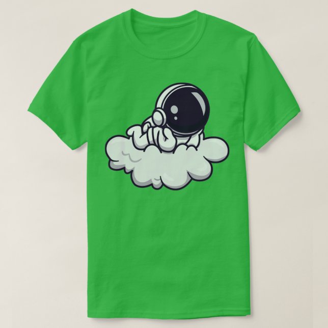 Camiseta Astronauta Gelado Deitado Na Nuvem (Frente do Design)