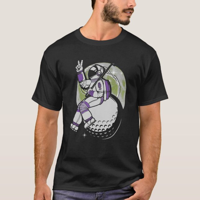 Camiseta Astronauta Golfer Golf Curso Putter Golf (Frente)