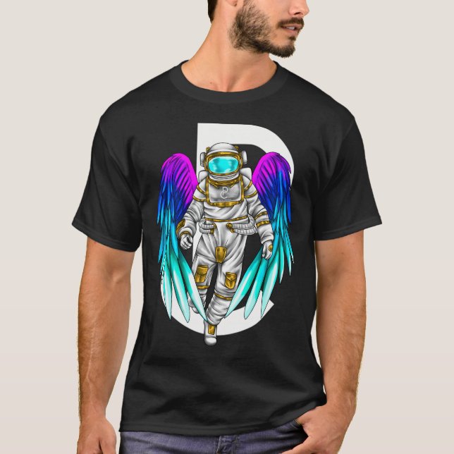 Camiseta Astronauta Gráfico Com Asas (Frente)