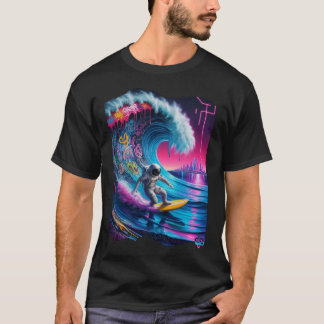 Camiseta Astronauta H2O Místico Surfista Invadindo Onda Cós