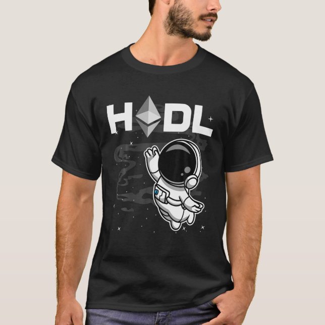 Camiseta Astronauta HDL Ethéum ETH Coin To The Moon Crypt (Frente)