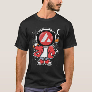 Camiseta Astronauta Hiphop Avalanche AVAX Moedas Para A Lua