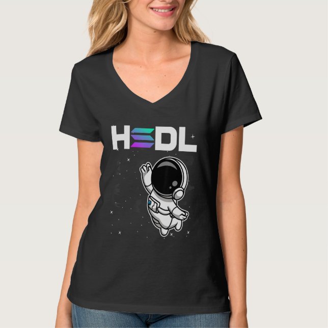 Camiseta Astronauta Hodl Solana Sol Moin Para A Cripto Da L (Frente)