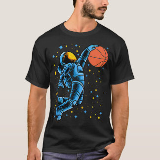 Camiseta Astronauta Jogador De Basquete No Treinador Espaci