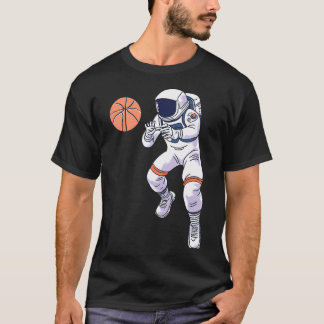 Camiseta Astronauta Jogando Basquete No Espaço Exterior