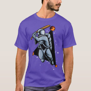 Camiseta Astronauta jogando beisebol no espaço Tee