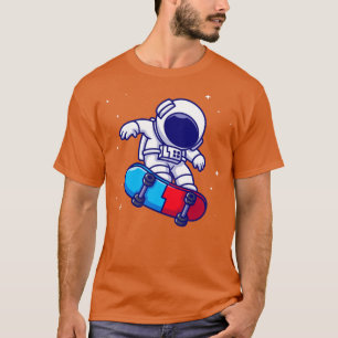 Camiseta Astronauta Jogando Pé-De-Pé Em Cartoon Espacial