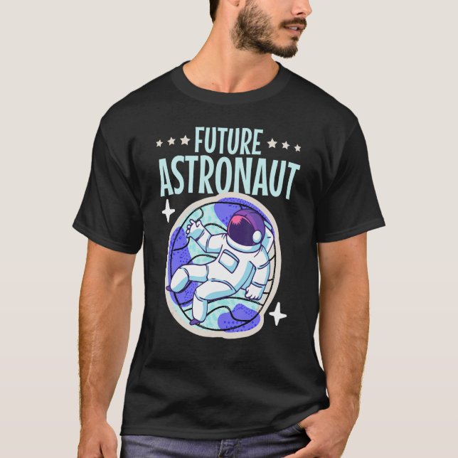 Camiseta Astronauta Júnior Ciências Crianças Futuro Espacia (Frente)