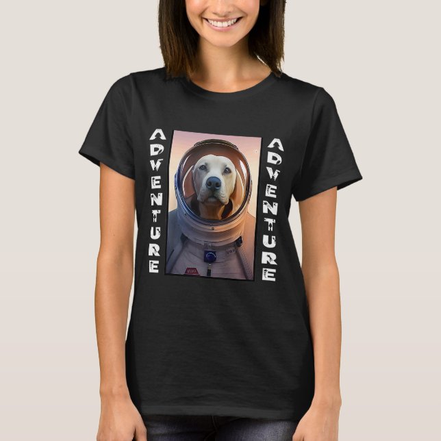 Camiseta Astronauta Labrador Retriever no Fofinho Espacial  (Frente)