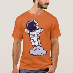 Camiseta Astronauta Lançando Em Cartoon Espacial