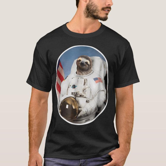 Camiseta Astronauta Largura Dotada Exterior (Frente)
