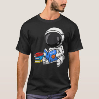 Camiseta Astronauta Lendo Pistas Espaciais Lendo Pistas