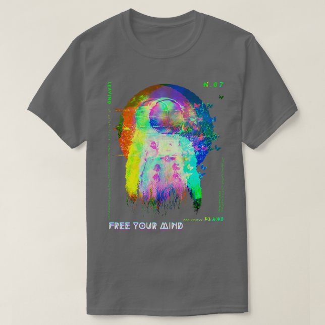 Camiseta Astronauta LibertaSua Mente Derretendo Vaporwave G (Frente do Design)