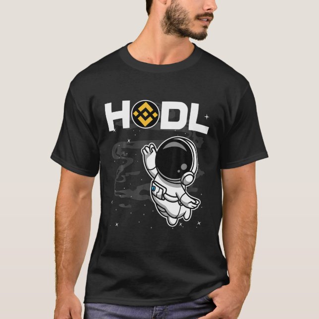 Camiseta Astronauta Ligação HDL BNB Moeda Para A Cripto Da  (Frente)