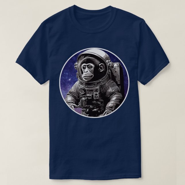 Camiseta astronauta macaco (Frente do Design)