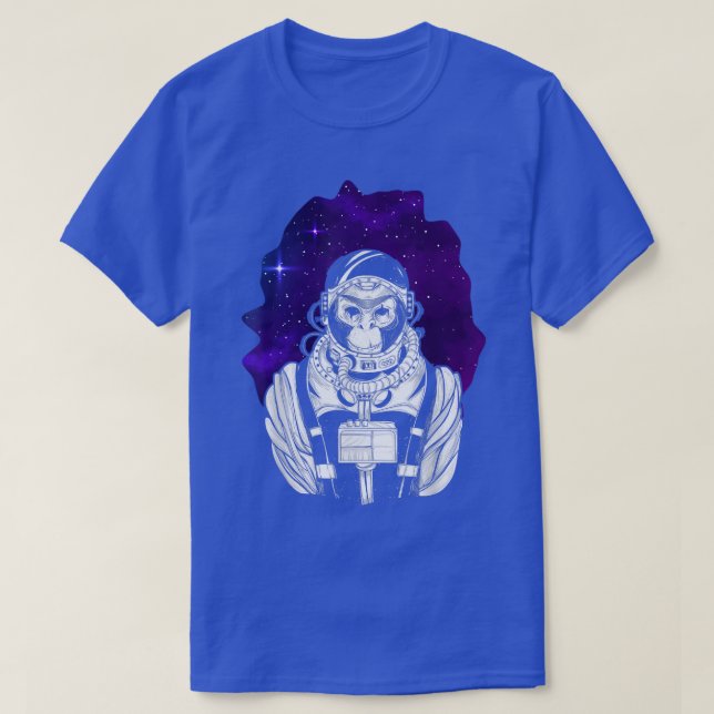 Camiseta Astronauta Macaco Chimpanzé Galay Space (Frente do Design)