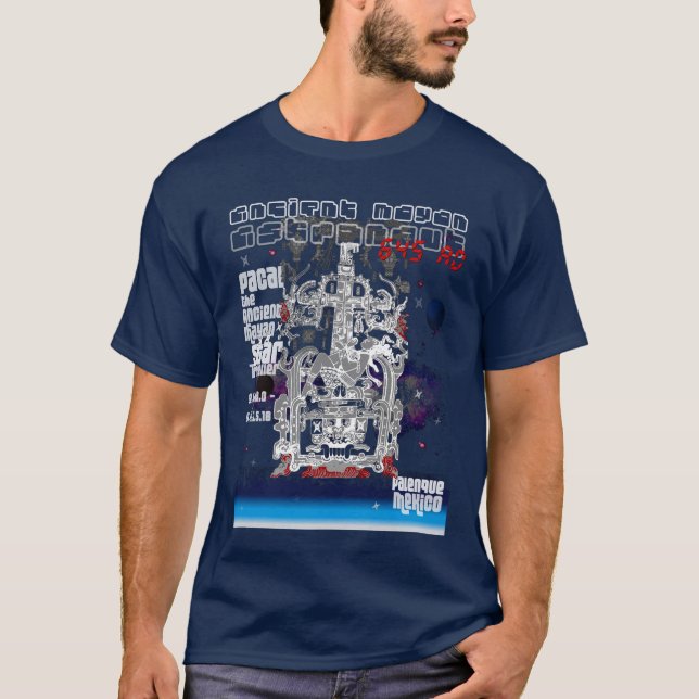 Camiseta Astronauta maia antigo Pacal (Frente)