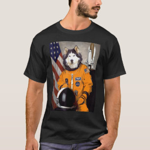 Camiseta Astronauta Malamute do Alasca: Patriótico Ortoso
