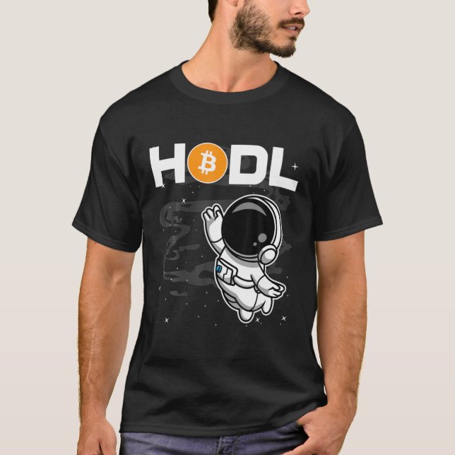 Camiseta Astronauta - Moedas BTC Bitmoney BTC À Lua Crypto (Frente)