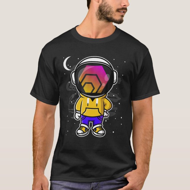 Camiseta Astronauta, Moedas HEX Hiphop Para O Token Cripto  (Frente)