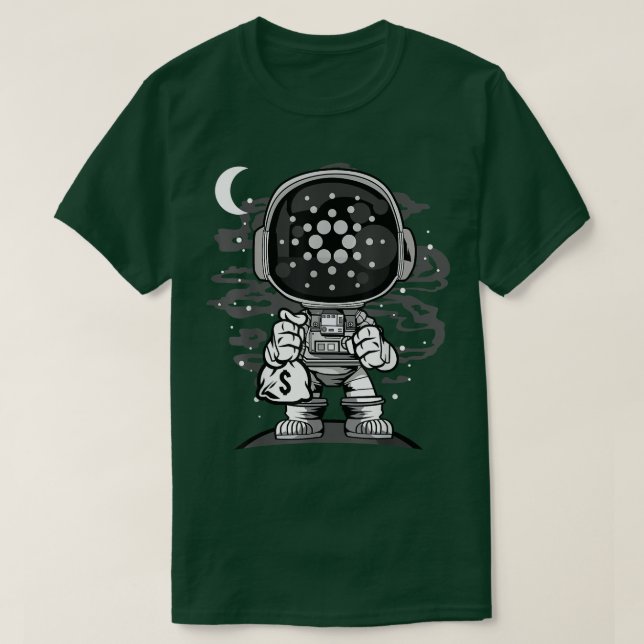 Camiseta Astronauta Money Cardano ADA Coin Crypto Token HOD (Frente do Design)