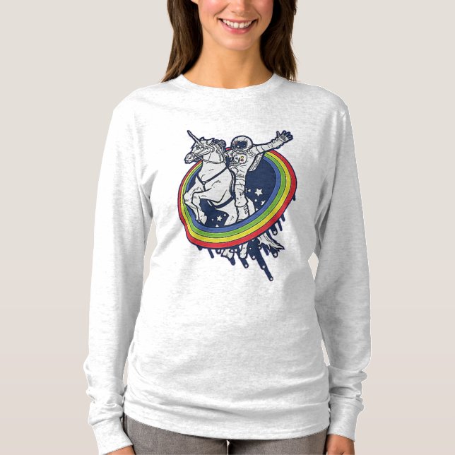 Camiseta Astronauta Montando Unicórnio  (Frente)