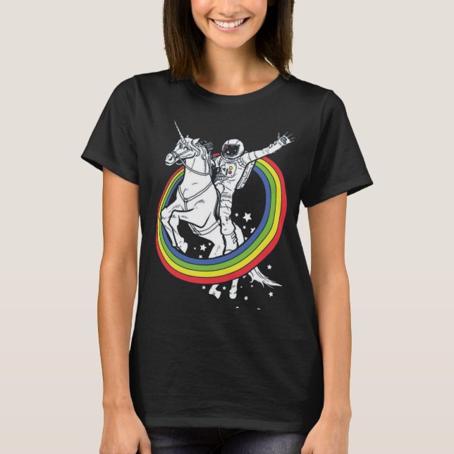 Camiseta Astronauta Montando Unicórnio  (Frente)